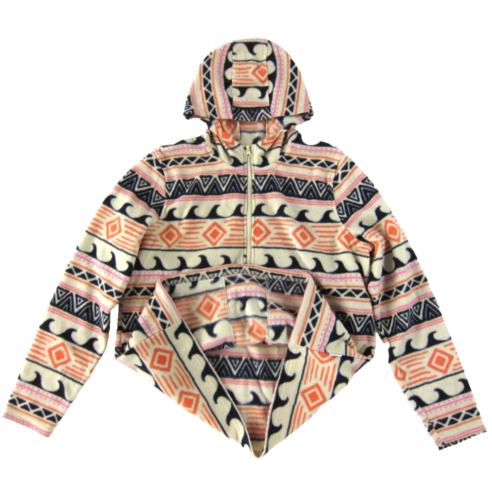 O'Neill O'NEILL Ivory Pink Black Orange Wave Fleece Pocket Hooded Pullover Sweatshirt M Size M / US 6-8 / IT 42-44 - 5 Thumbnail