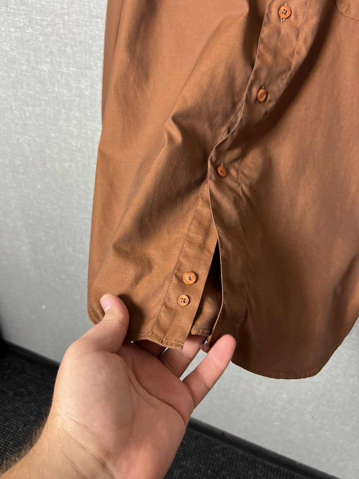 Dolce & Gabbana Dolce & Gabbana Button Up Long Sleeve Shirt Brown Size M Size US M / EU 48-50 / 2 - 9 Thumbnail