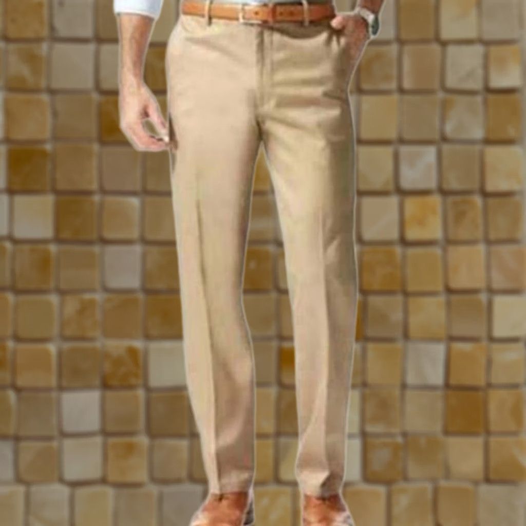 Dockers DOCKERS Signature Khaki Pants - Brown, Flat Front, Classic Fit, 38x29, Timberwolf 279980002, Mens Dress Pants Size US 38 / EU 54 - 1 Preview