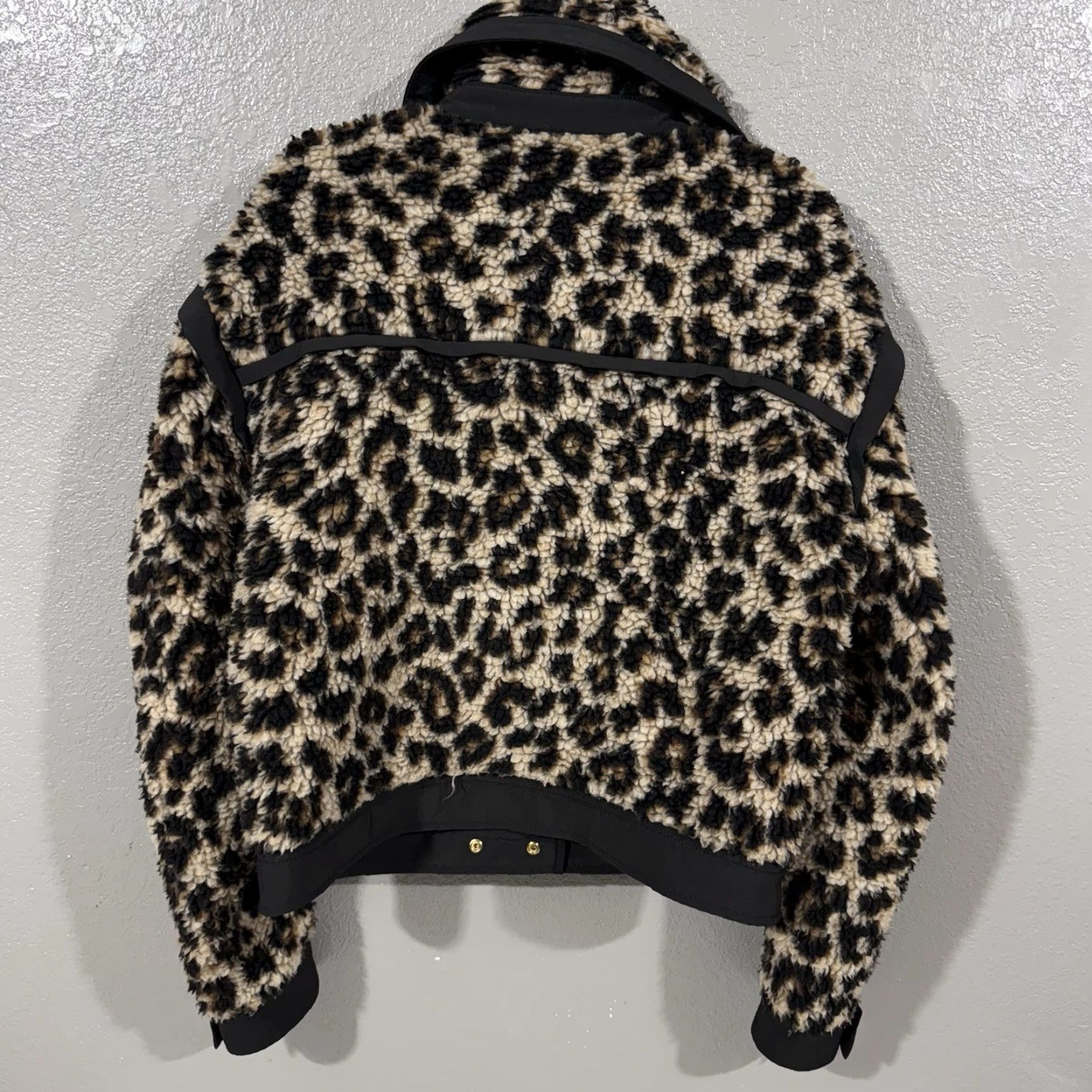 Veronica Beard Veronica Beard Jacket Womens S Leopard Faux-Fur Snap-Front Teddy Brown - Shirt/Coat Size S / US 4 / IT 40 - 6 Thumbnail
