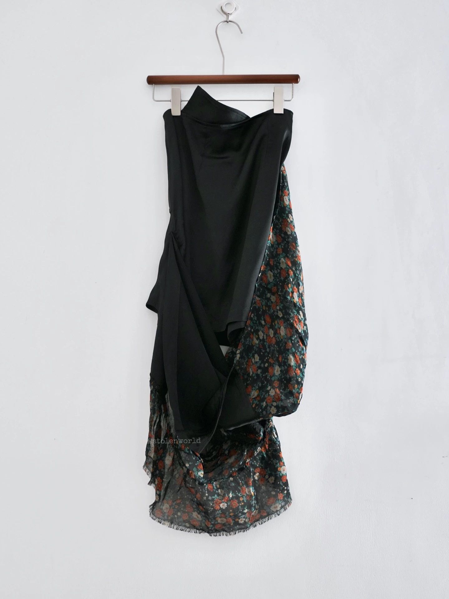 Junya Watanabe Junya Watanabe 07AW Silk Floral Irregular Skirt S Size 26" / US 2 / IT 38 - 1 Thumbnail