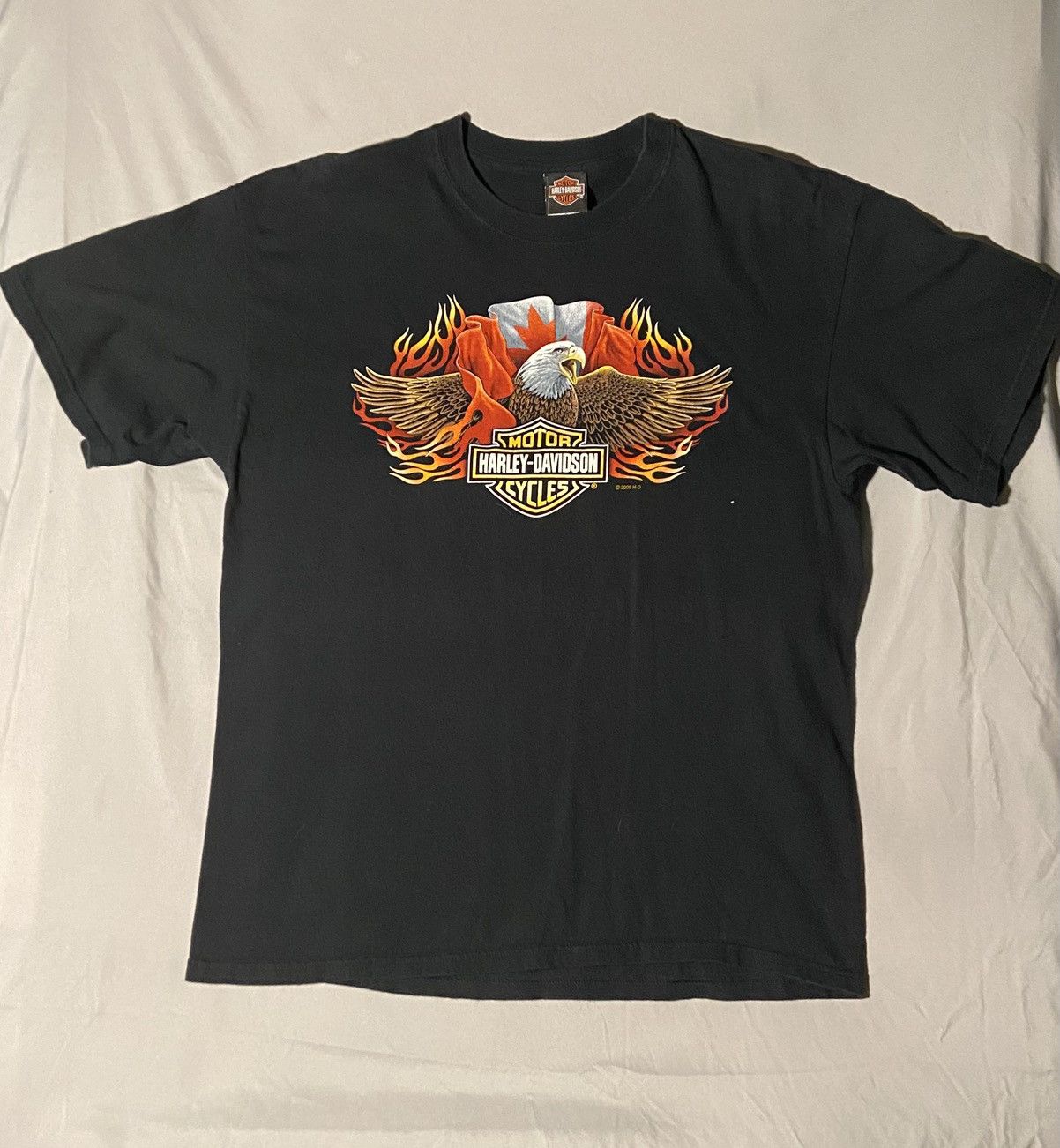 Harley Davidson Vintage Y2K Harley Davidson Flame Eagle T Shirt Size US L / EU 52-54 / 3 - 2 Thumbnail