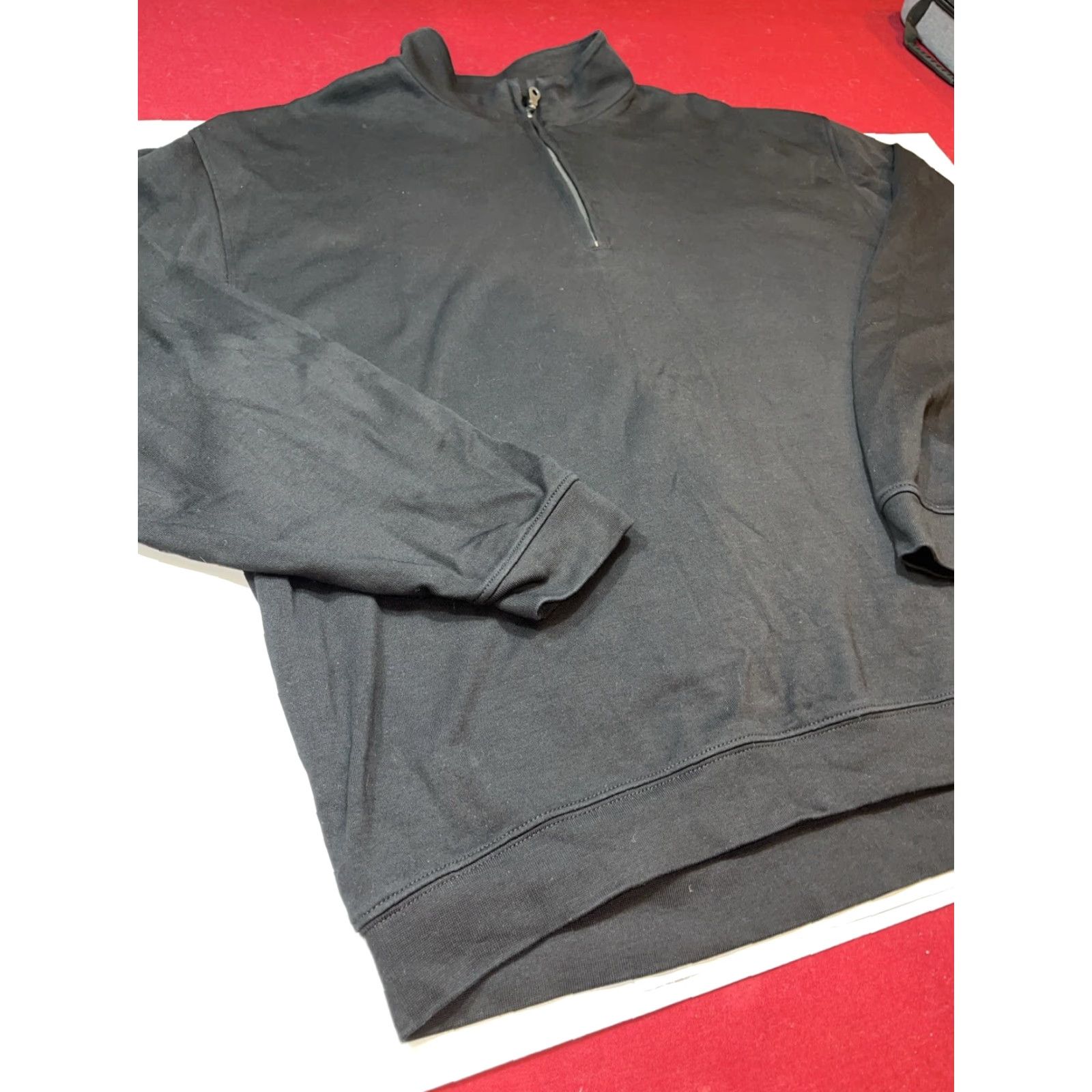Vintage Scott Barber BLACK 1/4 Zip PIMA COTTON SWEATER Pullover Men Size 2XL Mock Neck Size US XXL / EU 58 / 5 - 3 Thumbnail