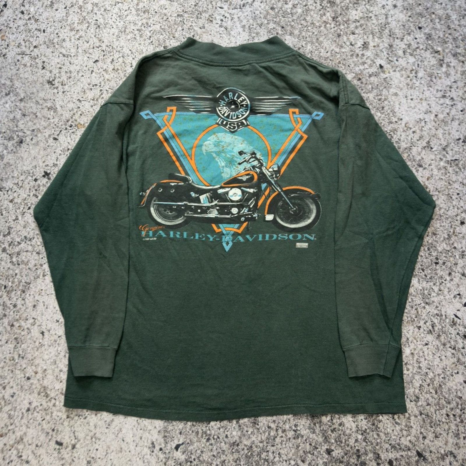 Harley Davidson Vintage 90s Faded Harley Davidson Longsleeve Size US XL / EU 56 / 4 - 7 Thumbnail