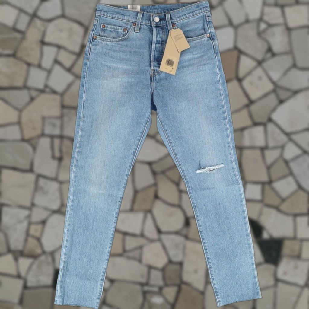 Vintage Levi Strauss 501 Skinny High Rise Button Fly Cotton Denim Jeans Blue Womens 27 Size 27" / US 4 / IT 40 - 1 Thumbnail