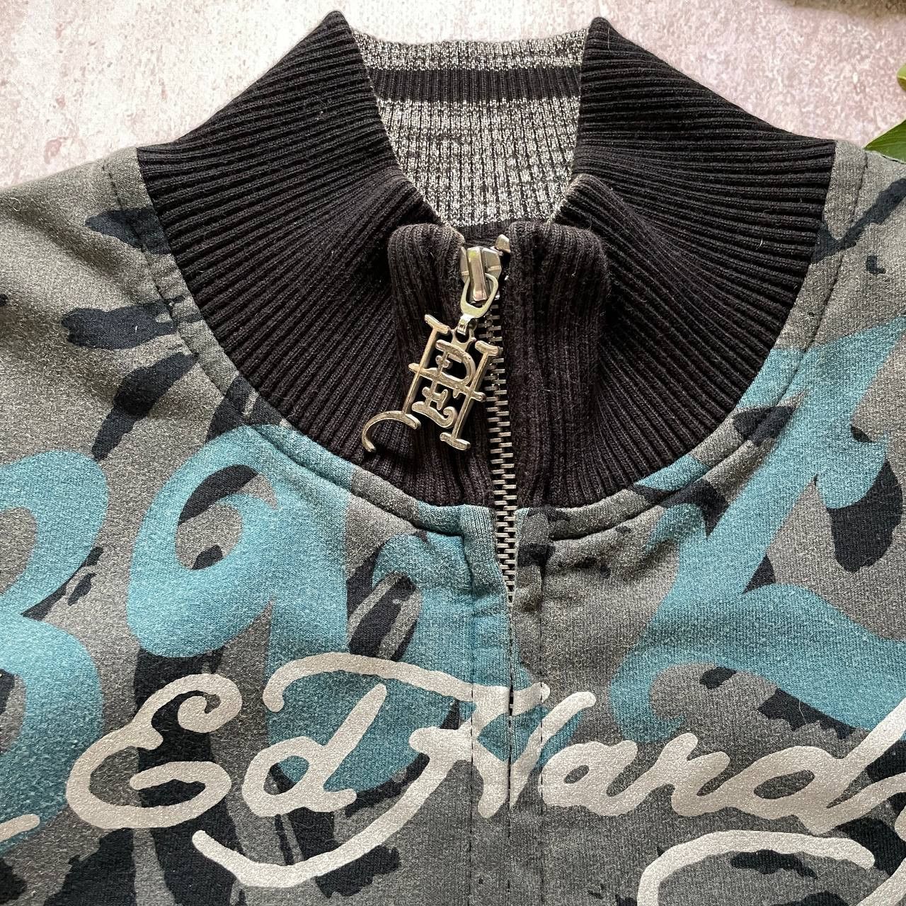 Ed Hardy VINTAGE Y2K ED HARDY ZIP PULLOVER ALL OVER PRINTED Size S / US 4 / IT 40 - 4 Thumbnail