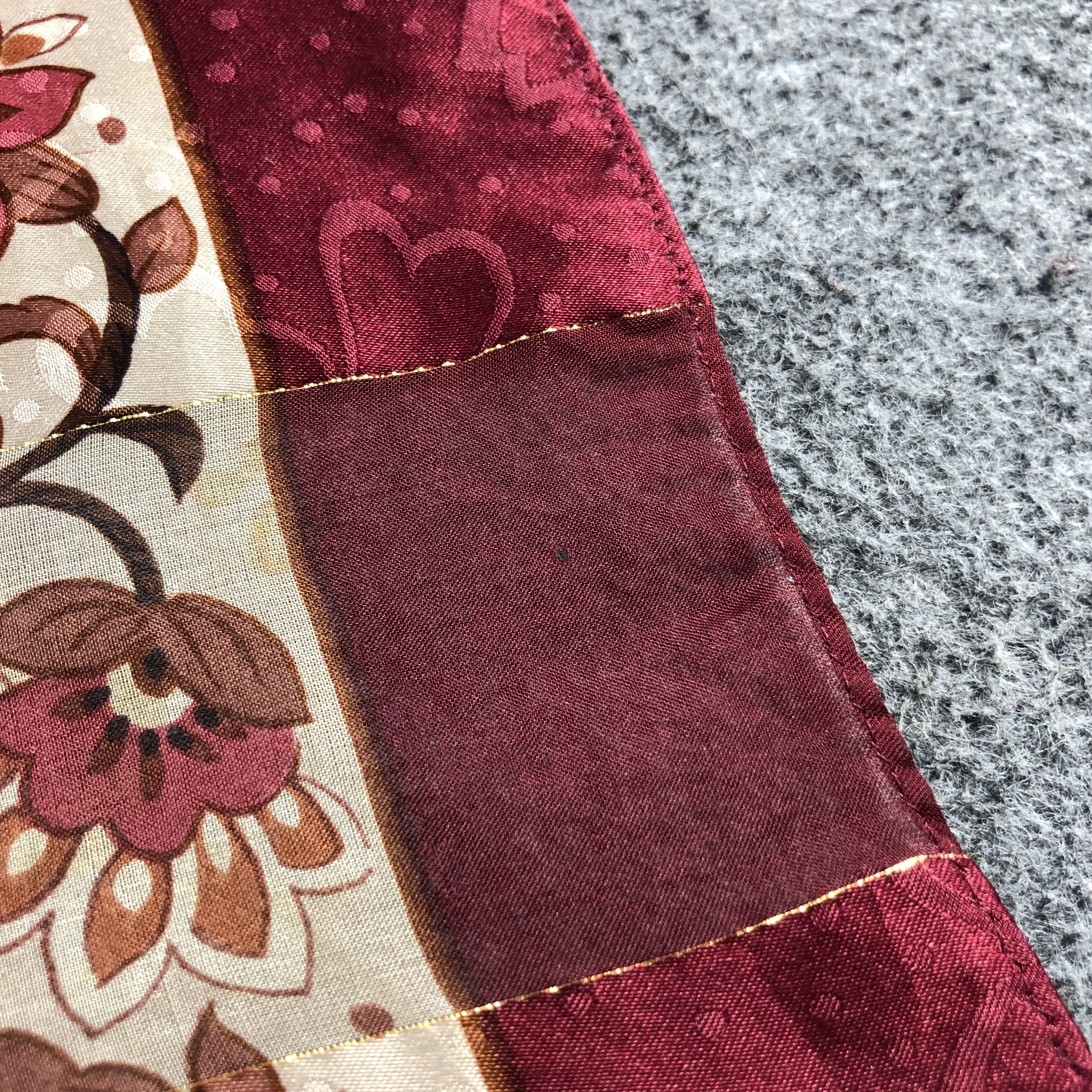 Japanese Brand Vintage Luxury Floral Silk Scarf M1288 Size ONE SIZE - 10 Thumbnail