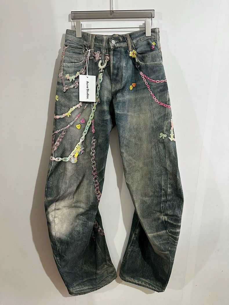 Acne Studios Acne Studios Candy chain 3D printed loose curved knife jea Size US 28 / EU 44 - 1 Thumbnail
