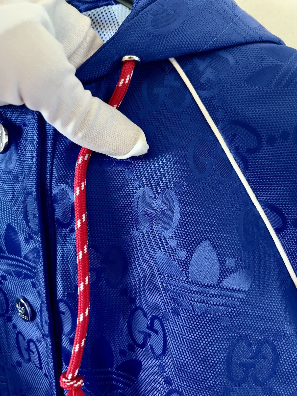 Adidas × Gucci Adidas x Gucci Blue Monogram Jacket - Iconic Collaboration Size XS / US 0-2 / IT 36-38 - 12 Thumbnail