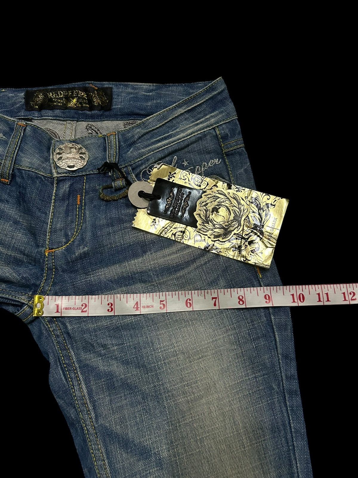14th Addiction × If Six Was Nine × Le Grande Bleu (L.G.B.) Flare Japanese Brand RED PEPPER with Tags Crazy Design 🎌☠️☠️ Size US 30 / EU 46 - 20 Thumbnail