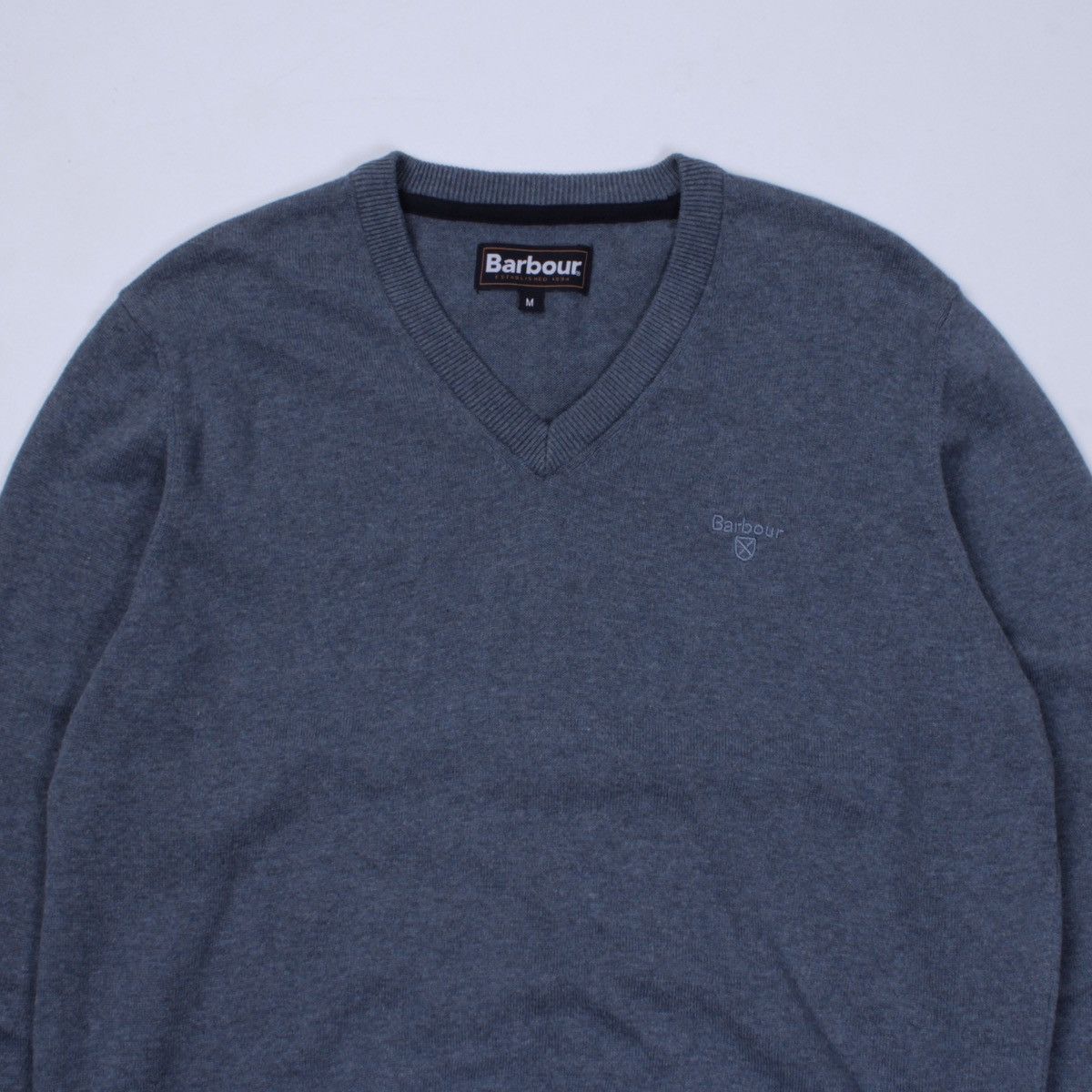 Barbour BARBOUR Cotton Blue V-neck Jumper Sweater Pullover Size US M / EU 48-50 / 2 - 5 Thumbnail