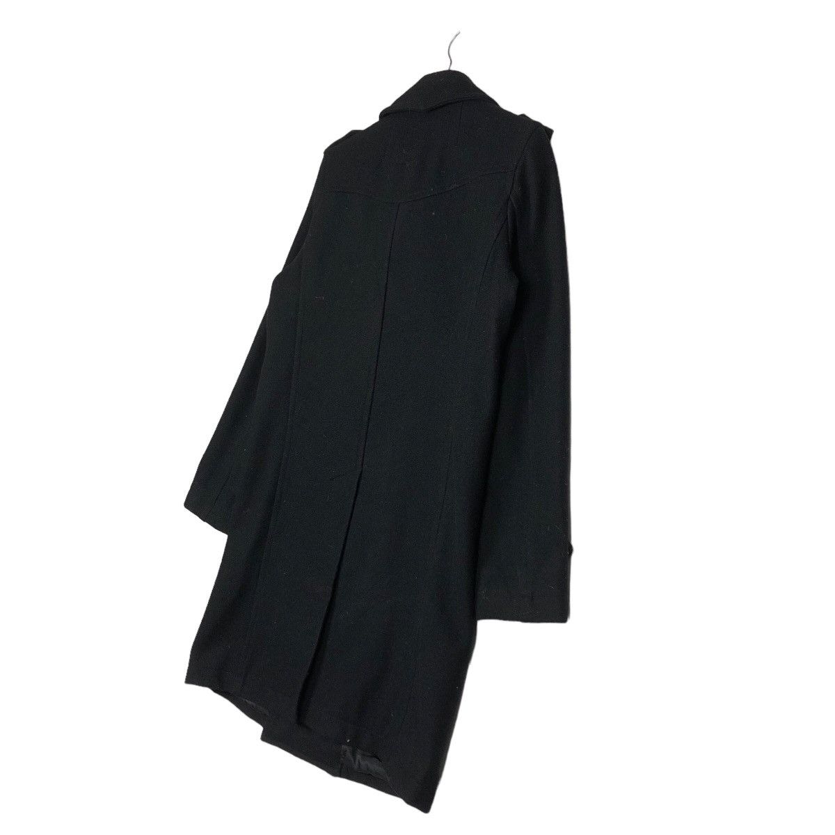 Davit Meursault Japan 🔥Rich Black Double Breast Long Jacket Wool Herringbone Size US M / EU 48-50 / 2 - 10 Thumbnail
