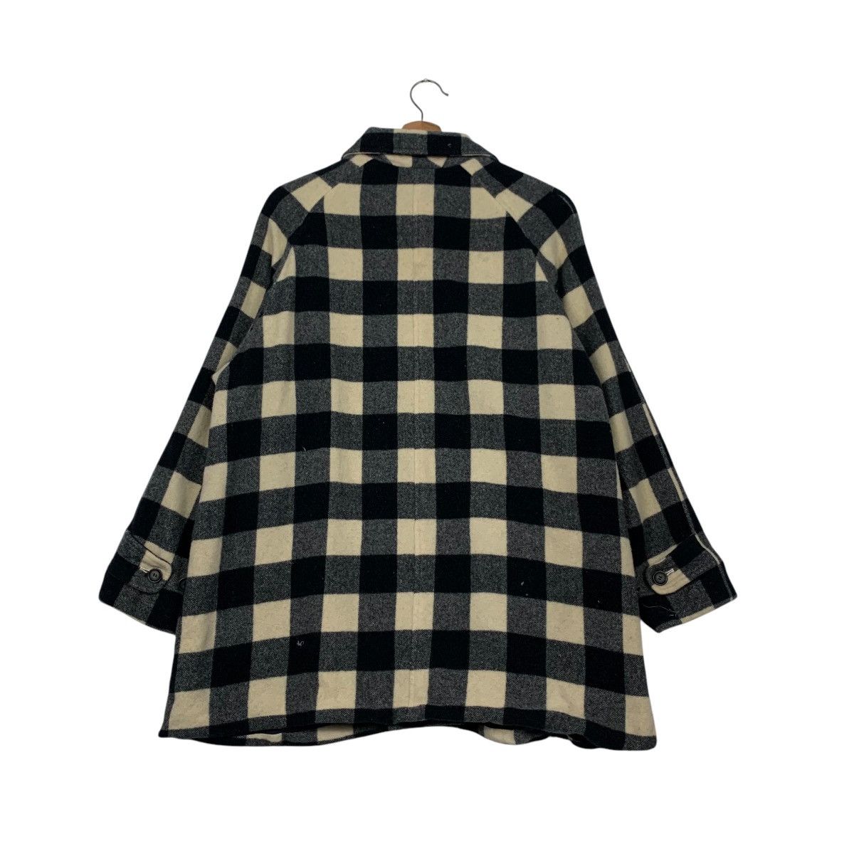 Japanese Brand SPLASH ROAD Checked Wool Coat Jacket #2265-C100 Size XL / US 12-14 / IT 48-50 - 7 Thumbnail