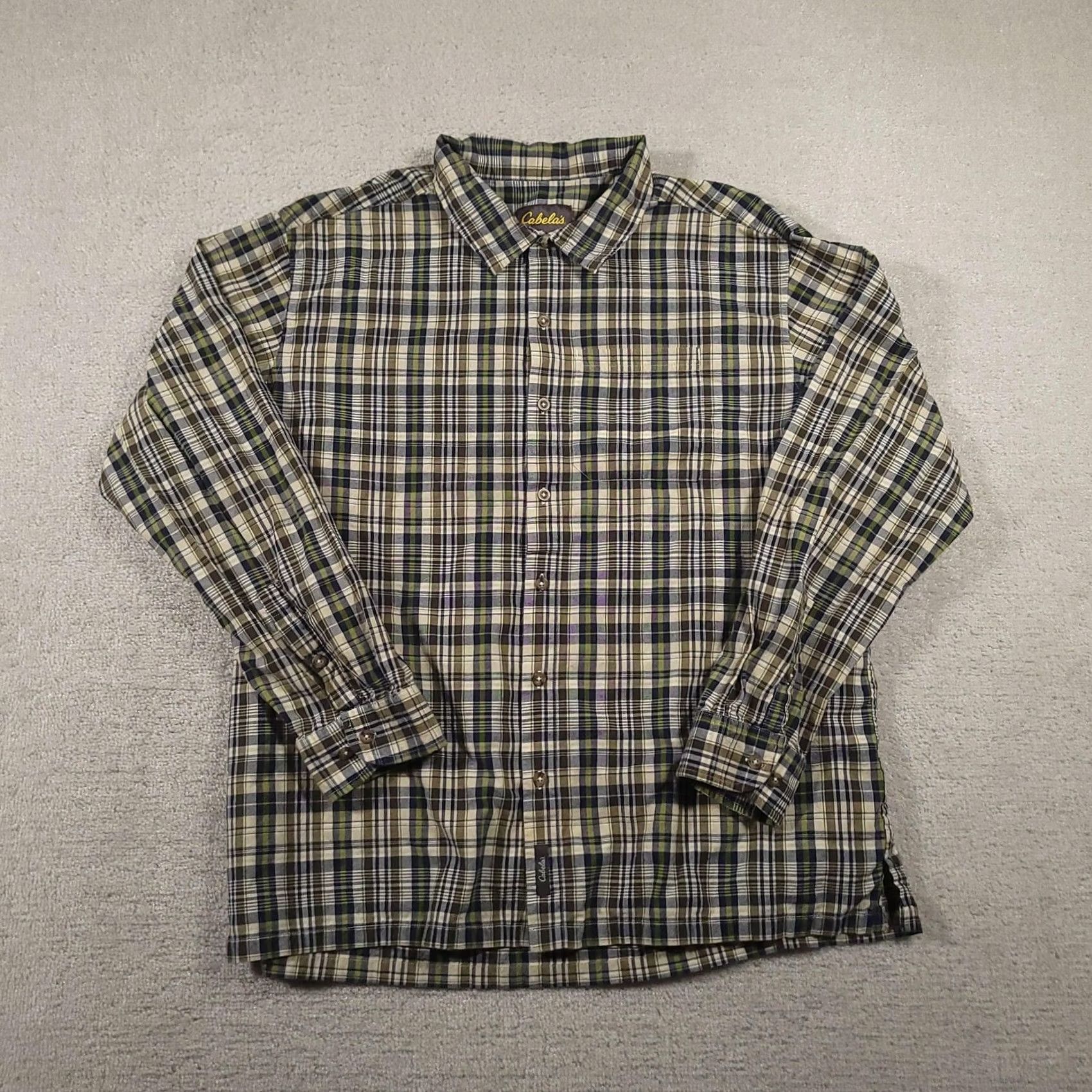 Vintage Cabela's Shirt Mens 2XL Plaid Green Blue Button-Down Long Sleeve Outdoor Casual Size US XXL / EU 58 / 5 - 2 Thumbnail