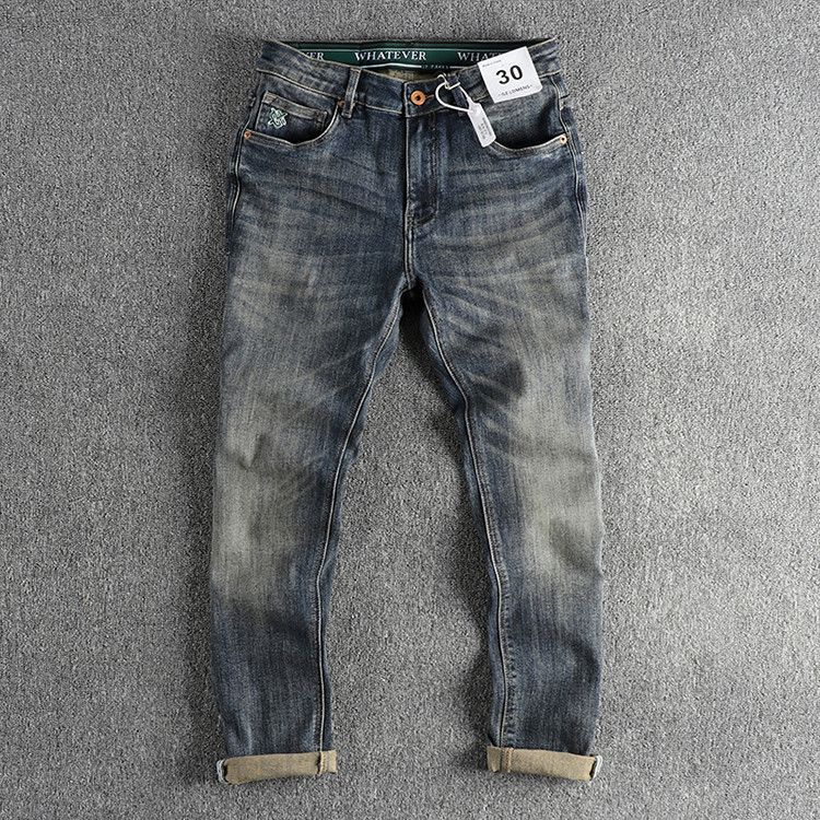 Splicing Wash Retro Old Jeans