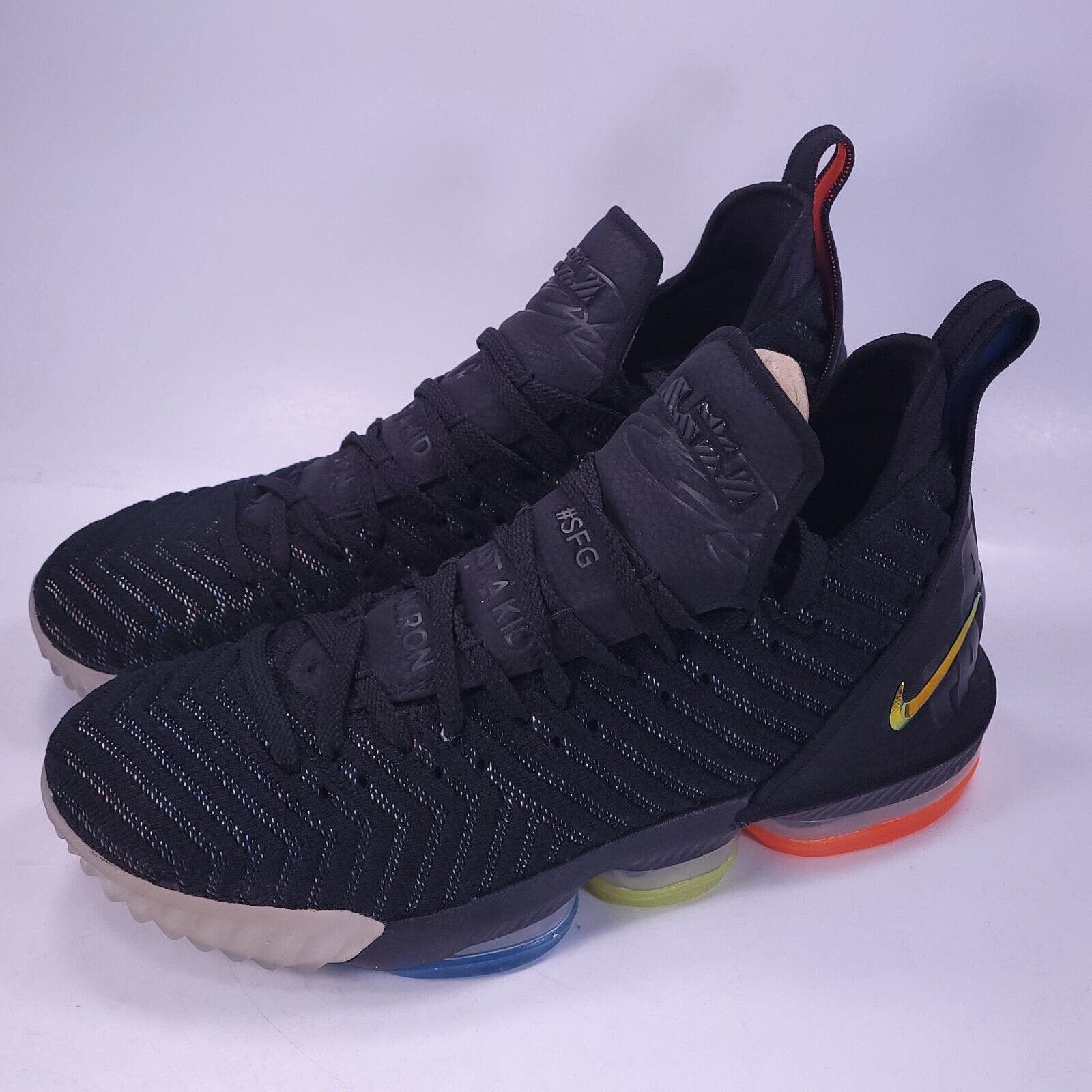 image of Nike Lebron Xvi Shoe Mens Size 12.5 Ao2588-004 Black Blue