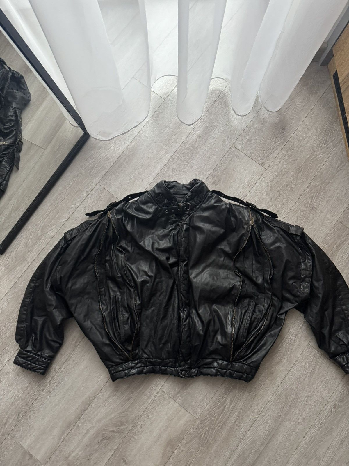 Genuine Leather Vintage Like Balenciaga Cargo Leather Bomber Jacket Hype Size US M / EU 48-50 / 2 - 2 Thumbnail