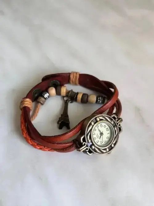 Jewelry Vintage Japanese style futuristic Watch Brown amulet 🗼 Size ONE SIZE - 2 Thumbnail