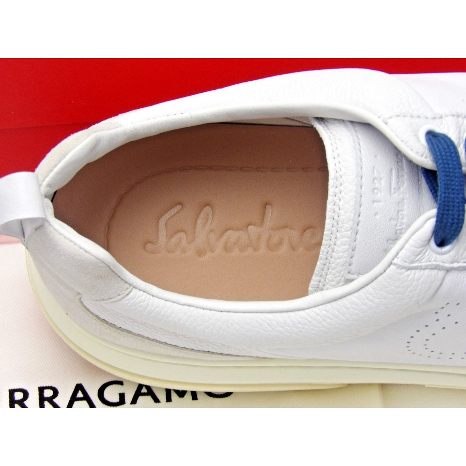 Salvatore Ferragamo FERRAGAMO CASSINA WHITE LEATHER GANCINI LOGO SNEAKERS 10.5 Size US 11.5 / EU 44-45 - 11 Thumbnail