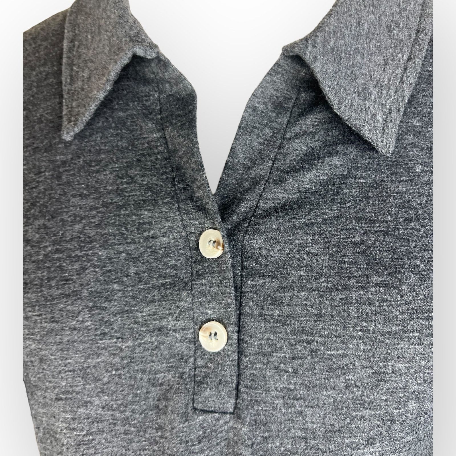 Kohl's Women's Lapel Collar Button Puff Short Sleeve Top Casual Size M / US 6-8 / IT 42-44 - 9 Thumbnail