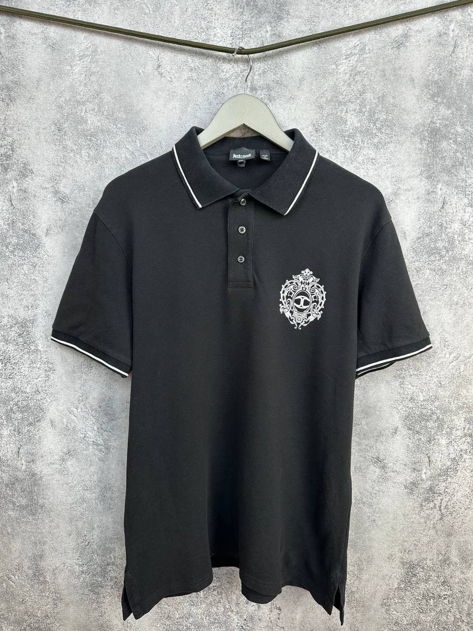 Just Cavalli Just Cavalli Black Crest Logo Piqué Polo Shirt Short Sleeve Size US XXL / EU 58 / 5 - 1 Thumbnail