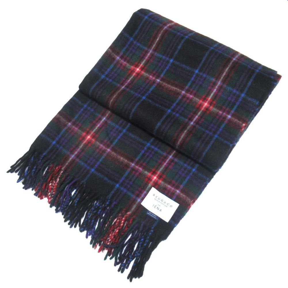 Other Begg & Co Wool Angora Check Fringe Scarf Others Scarf DUTY FREE for USA