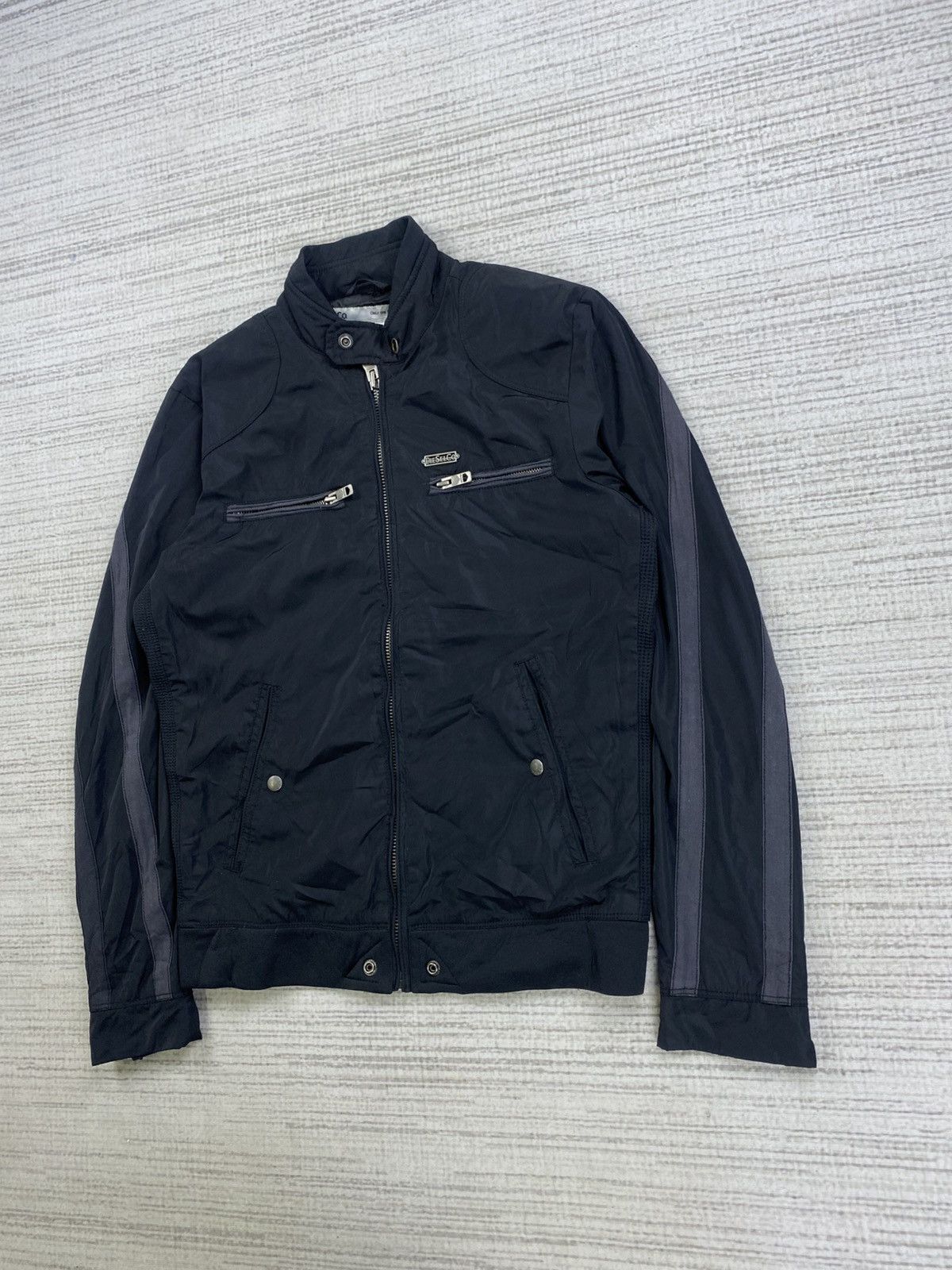 Diesel × Japanese Brand × Vintage Vintage Diesel.Co Slim Stripe Fullzip Biker Jacket Size US M / EU 48-50 / 2 - 4 Thumbnail
