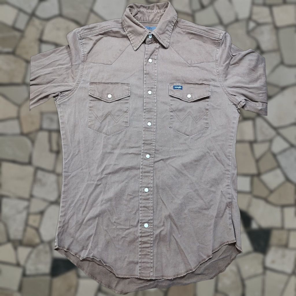 Wrangler Wrangler Shirt Mens M Brown Long Sleeve Western Pearl Snap Advanced Comfort Size US M / EU 48-50 / 2 - 1 Thumbnail