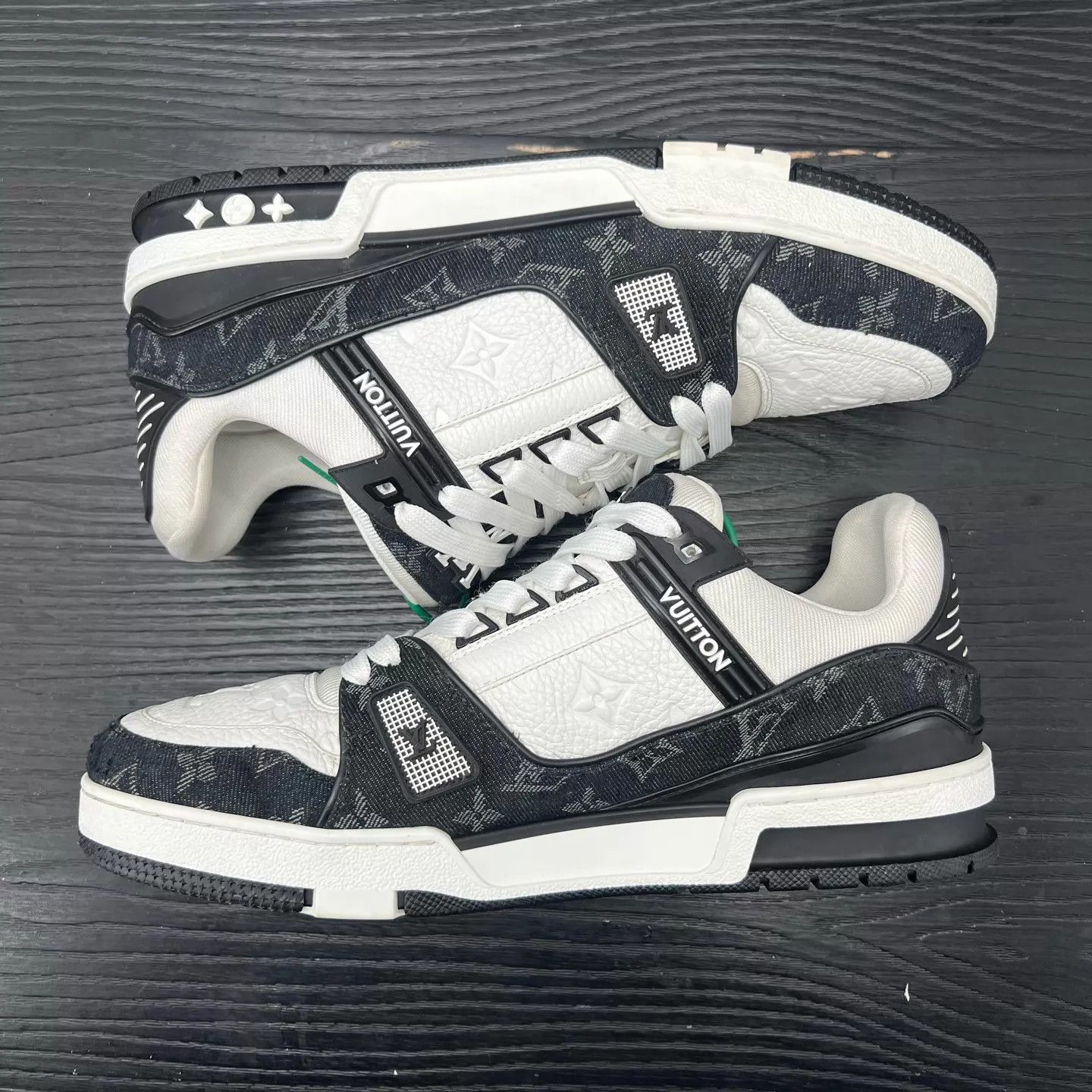 Louis Vuitton LV Trainer Black White Denim Sneaker UK9.5 US LN Size US 10.5 / EU 43-44 - 2 Thumbnail