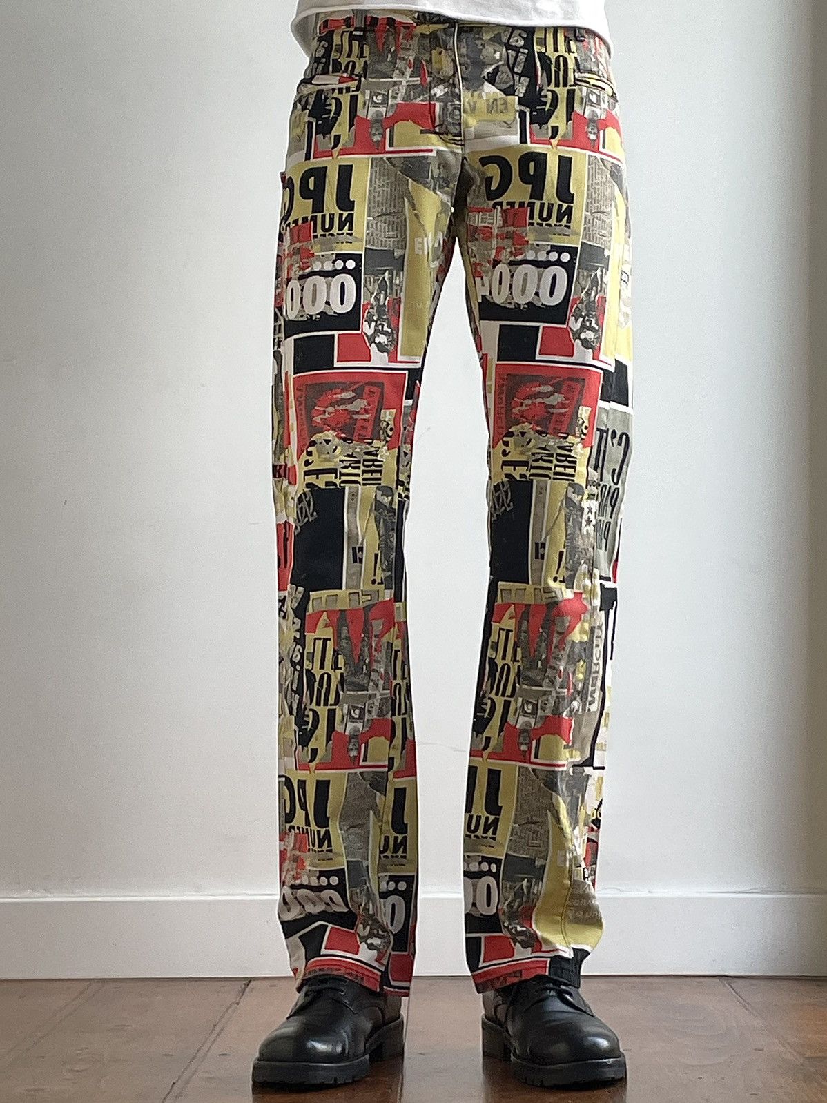 Jean Paul Gaultier Jean Paul Gaultier SS00 Anarchy Print Pants Size US 28 / EU 44 - 3 Thumbnail