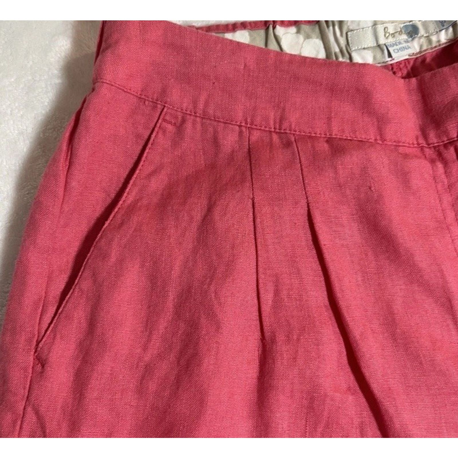 Boden Boden Sz 8 Pink Linen Pleat Front Shorts Cuffed 6” Inseam Size 30" / US 8 / IT 44 - 4 Thumbnail