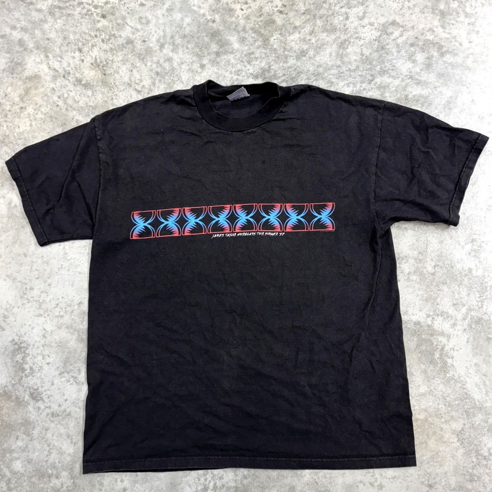 Hanes VINTAGE James Taylor Shirt Mens XL Black Hourglass Tour Band Graphic 1997 Size US XL / EU 56 / 4 - 2 Thumbnail