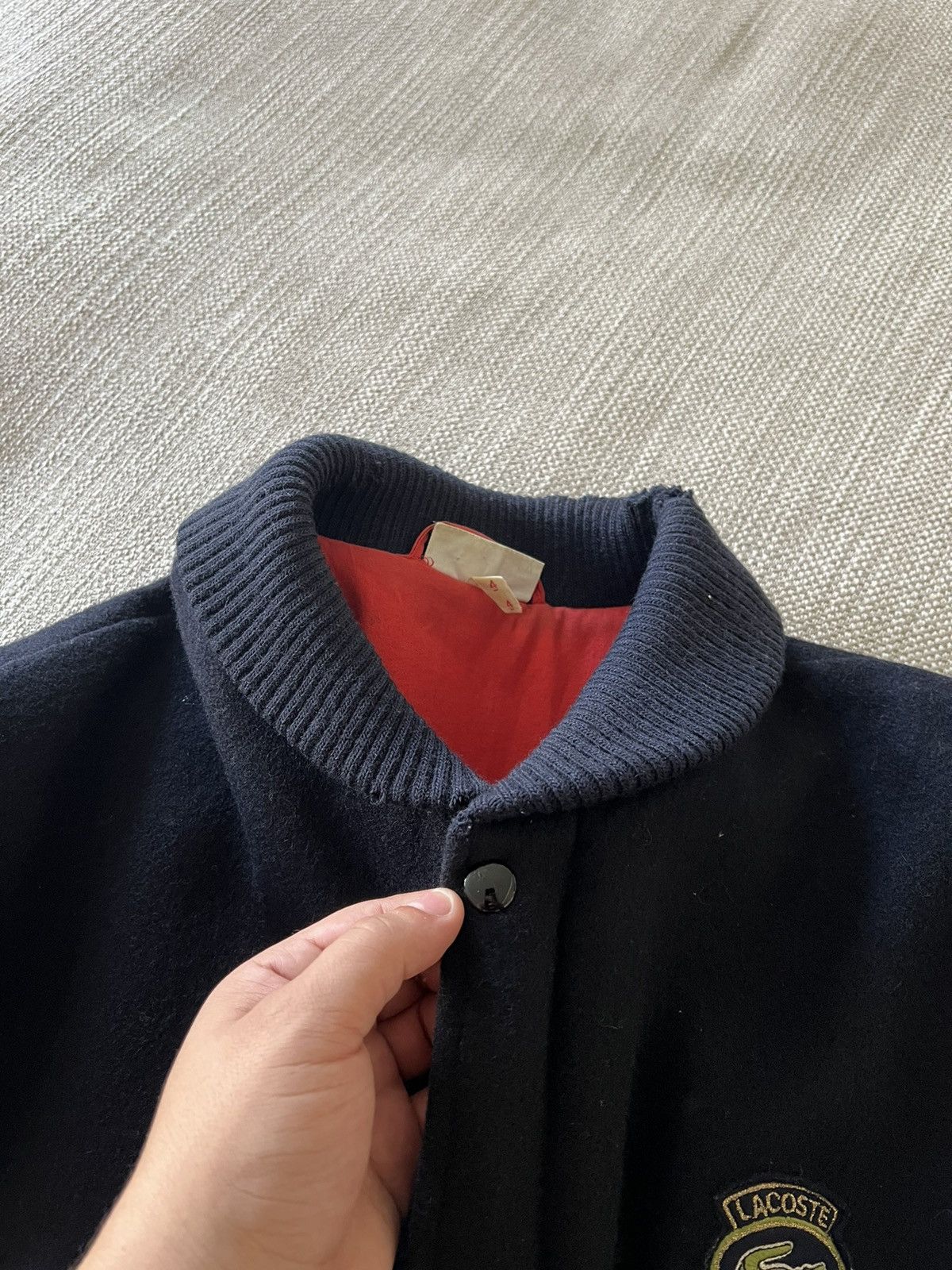 Lacoste × Vintage Vintage 80s 💥 Lacoste Jacket Wool Varsity Bomber Size US XL / EU 56 / 4 - 11 Thumbnail