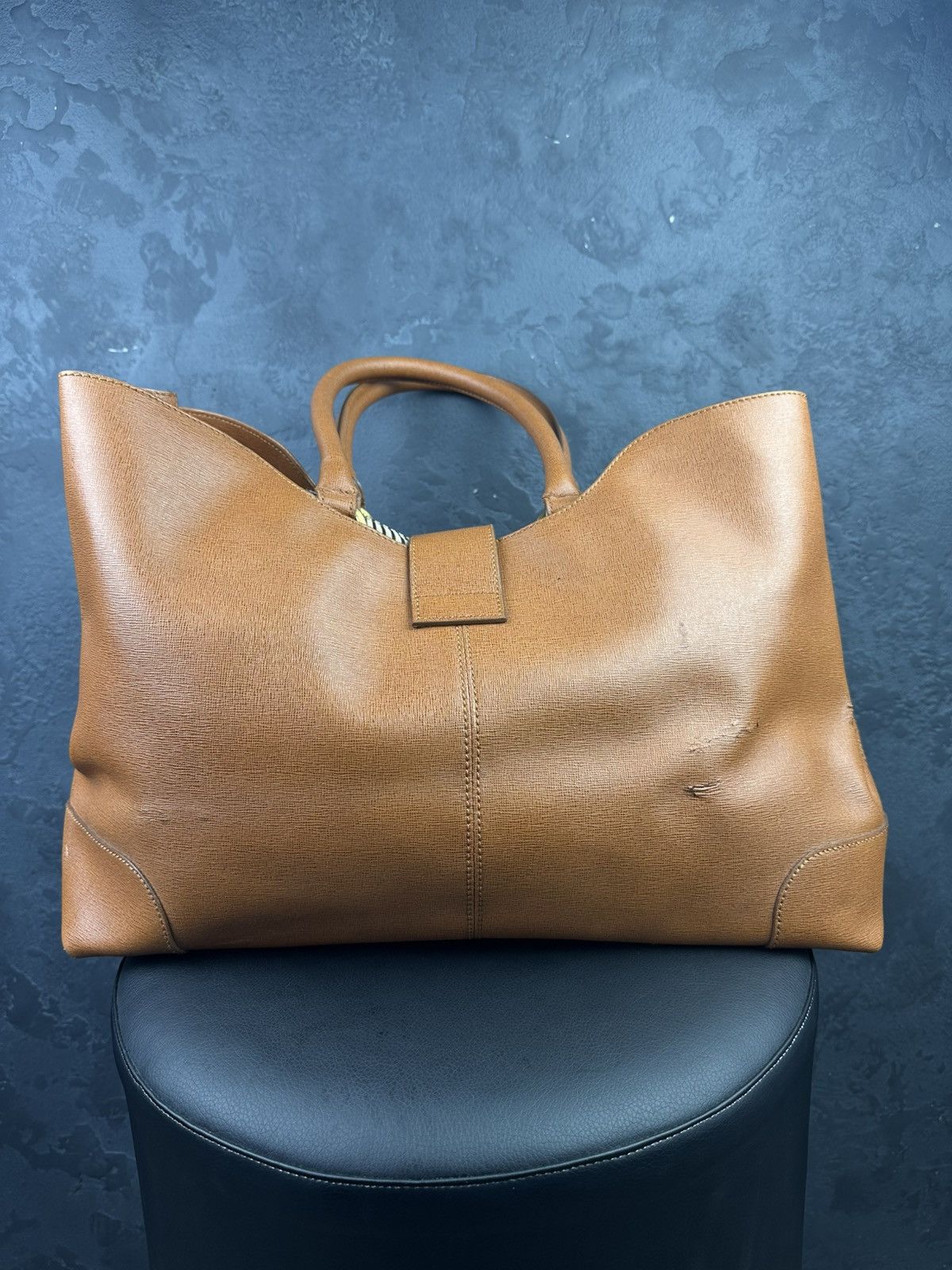 Fendi Fendi Brown Leather Chameleon Shopping Tote Bag Size ONE SIZE - 5 Thumbnail