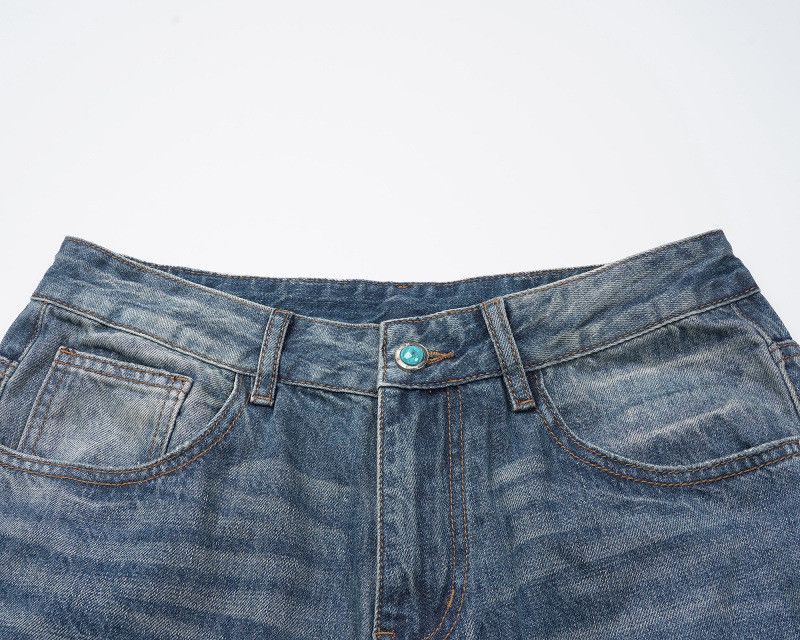 Vintage Street button straight distressed gradient vintage jeans Size US 32 / EU 48 - 3 Thumbnail