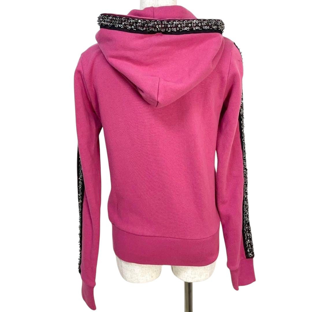 Hysteric Glamour Hysteric Glamour - Pink Canvas Studded Zip-Hoodie Vintage Size M / US 6-8 / IT 42-44 - 4 Thumbnail