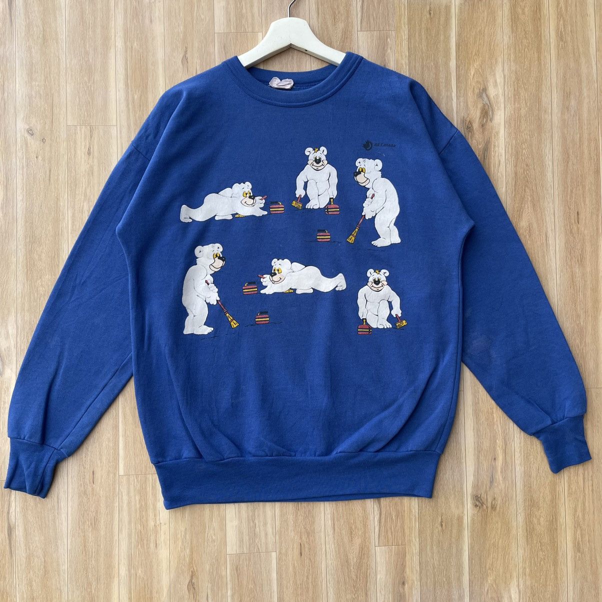 Vintage Vintage 90s Curling Bear Puff Print Graphic Pullover Size US M / EU 48-50 / 2 - 4 Thumbnail