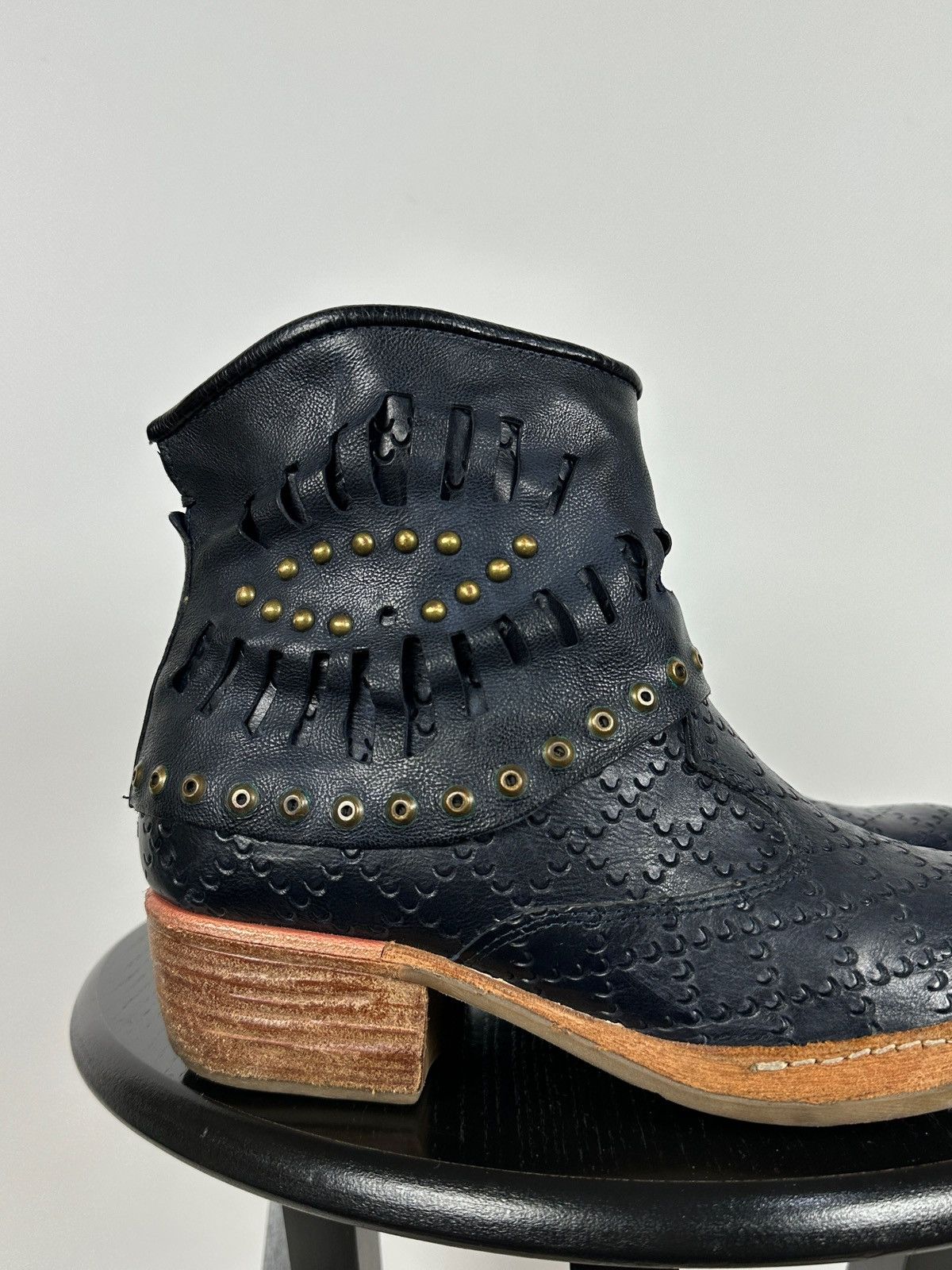 A.S.98 A.S.98. Airstep Leather Ankle Biker Studded Boots Size US 8 / IT 38 - 14 Thumbnail