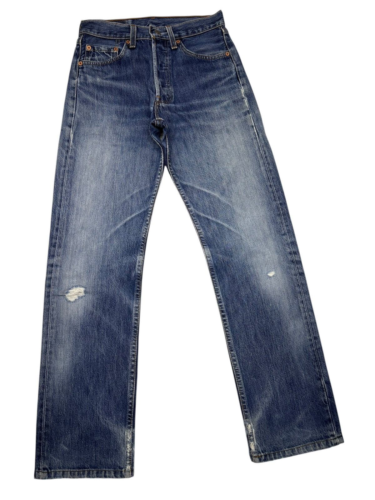 Levi's Vintage Levis 501 USA Blue Distressed Denim Jeans Size US 27 - 3 Thumbnail