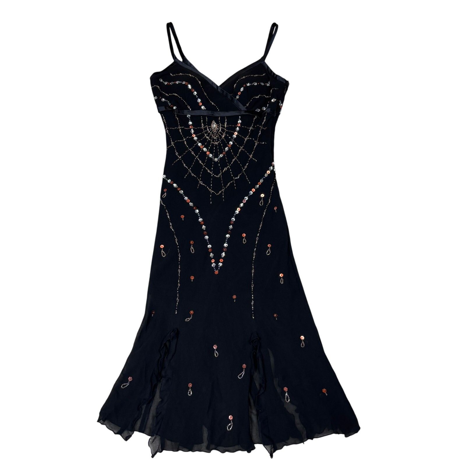 princess polly baby blue dress Sue Wong beaded sequin rosette halter silk prom‎ dress fairy cocktail  Nocturne 4 main image 0
