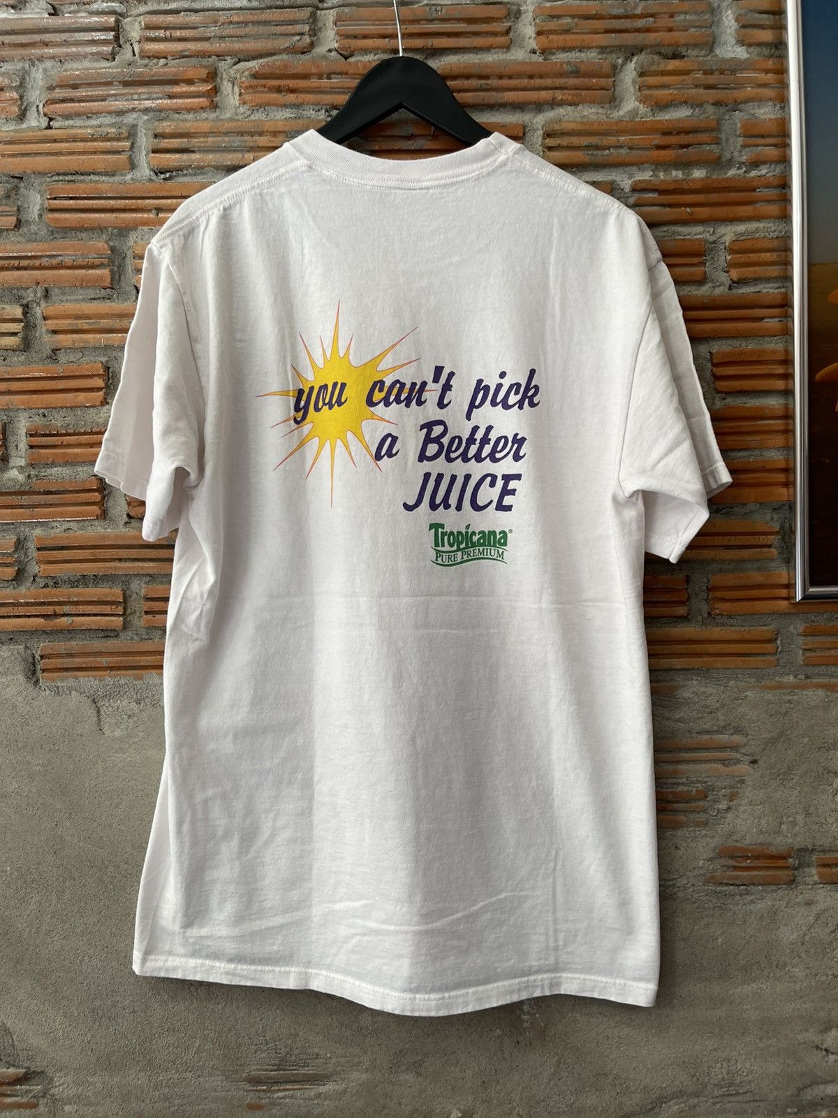 Vintage Vintage 90s Tropicana Pure Premium Orange Juice Promo Tee Size US L / EU 52-54 / 3 - 9 Thumbnail