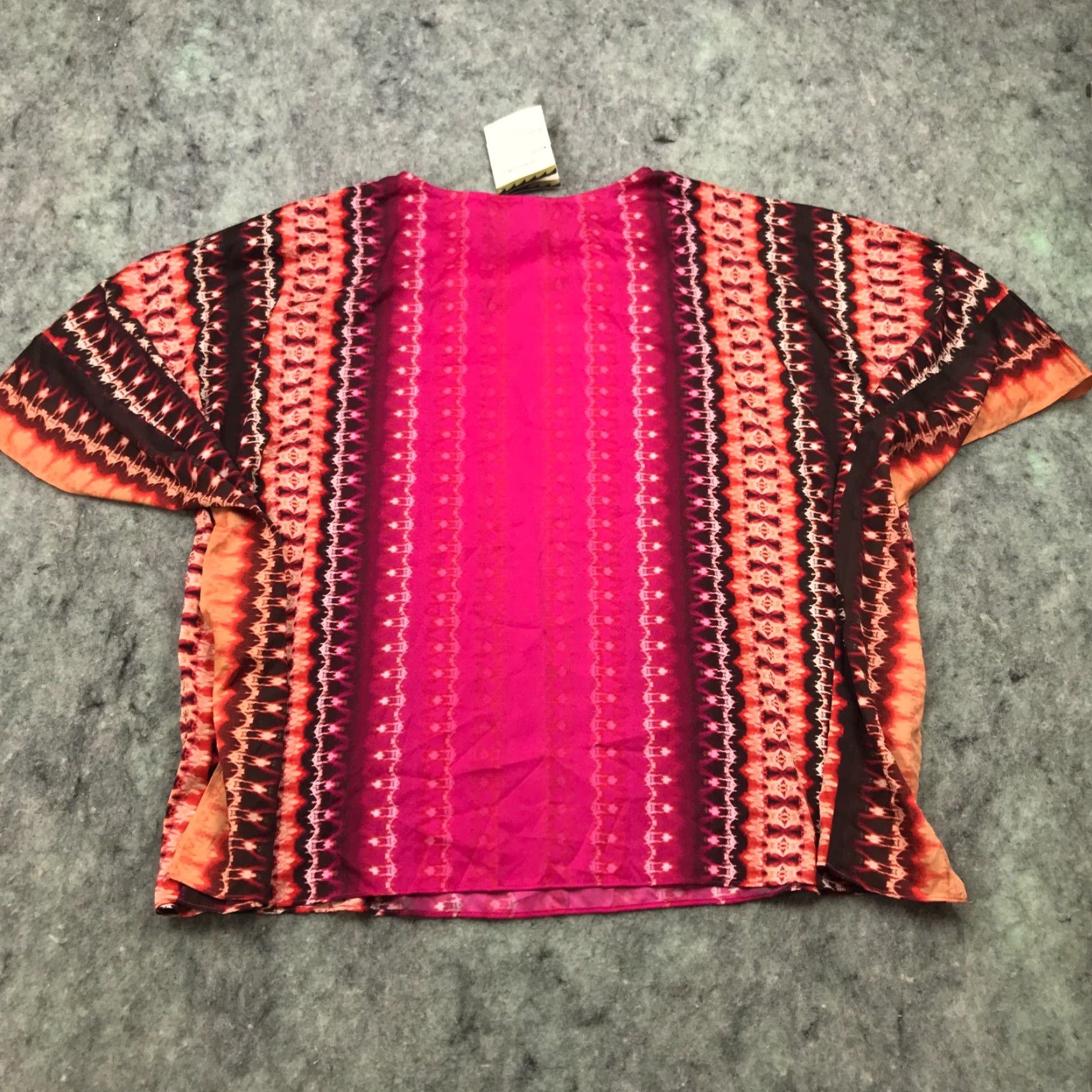 Bob Mackie Bob Mackie Wearable Art Womens Poncho Shirt Top Size 1X Pink Orange Tie Dye Size XL / US 12-14 / IT 48-50 - 6 Thumbnail