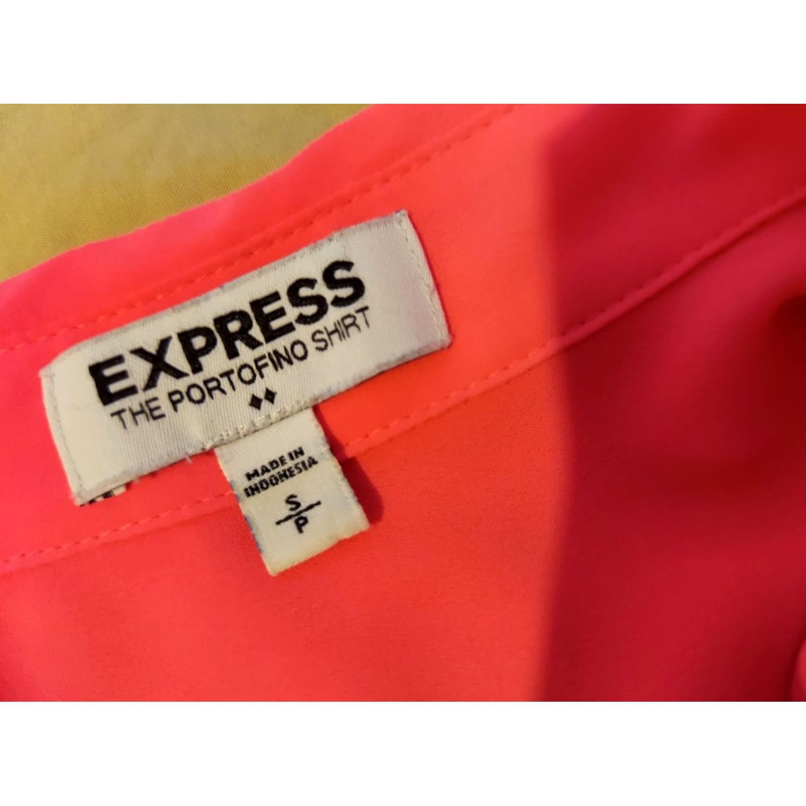 Express Womens Express Shirt Blouse S Small Pink Button Long Sleeve Collared Casual Seasonal Womens Size S / US 4 / IT 40 - 3 Thumbnail