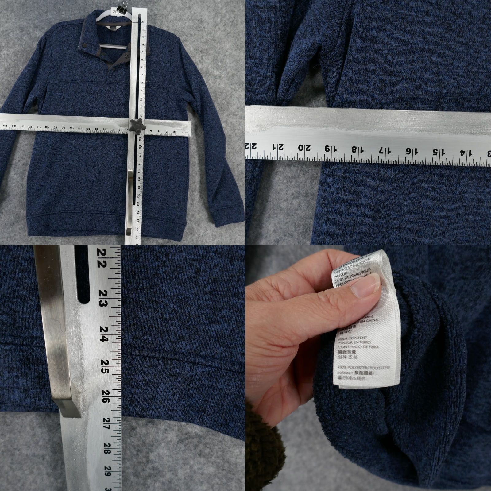 Eddie Bauer Eddie Bauer Sweater Mens Medium Long Sleeve Pullover Blue Fleece Mock Neck Logo Snap T Size US M / EU 48-50 / 2 - 8 Thumbnail