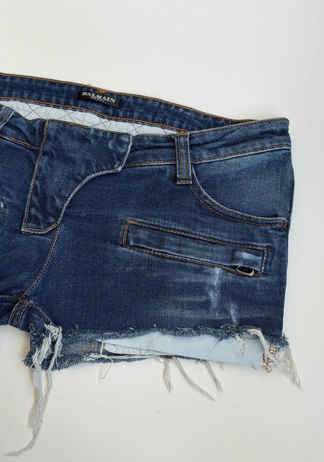 Balmain BALMAIN Decarnin SS 2010 Biker Denim Distressed Shorts jeans Size 28" / US 6 / IT 42 - 5 Thumbnail