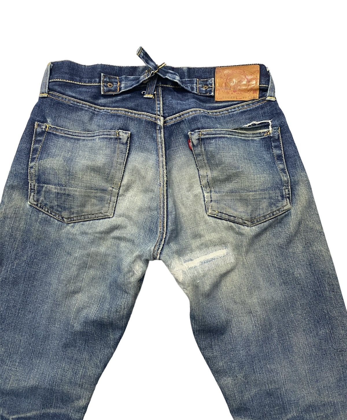 Evisu THRASHED CUSTOM VINTAGE EVISU SELVEDGE DENIM LOT 2504XX Size US 31 - 4 Thumbnail