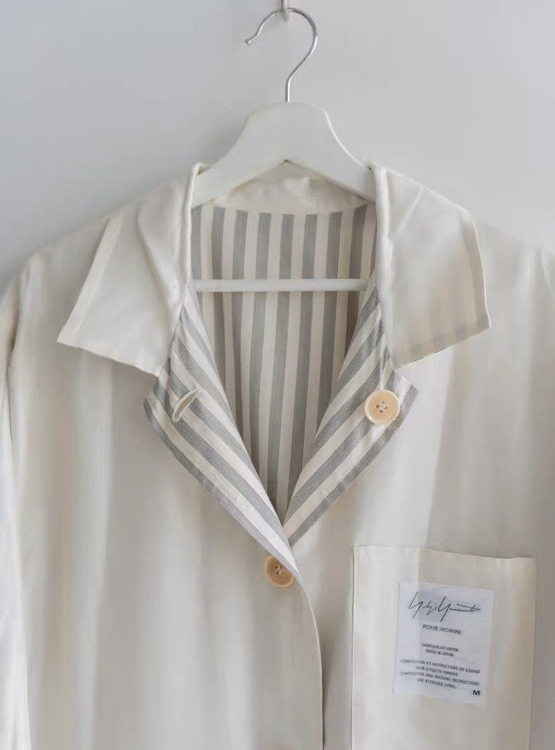 Yohji Yamamoto Yohji Yamamoto 98SS Striped Reversible Silk Jacket Size US M / EU 48-50 / 2 - 6 Thumbnail