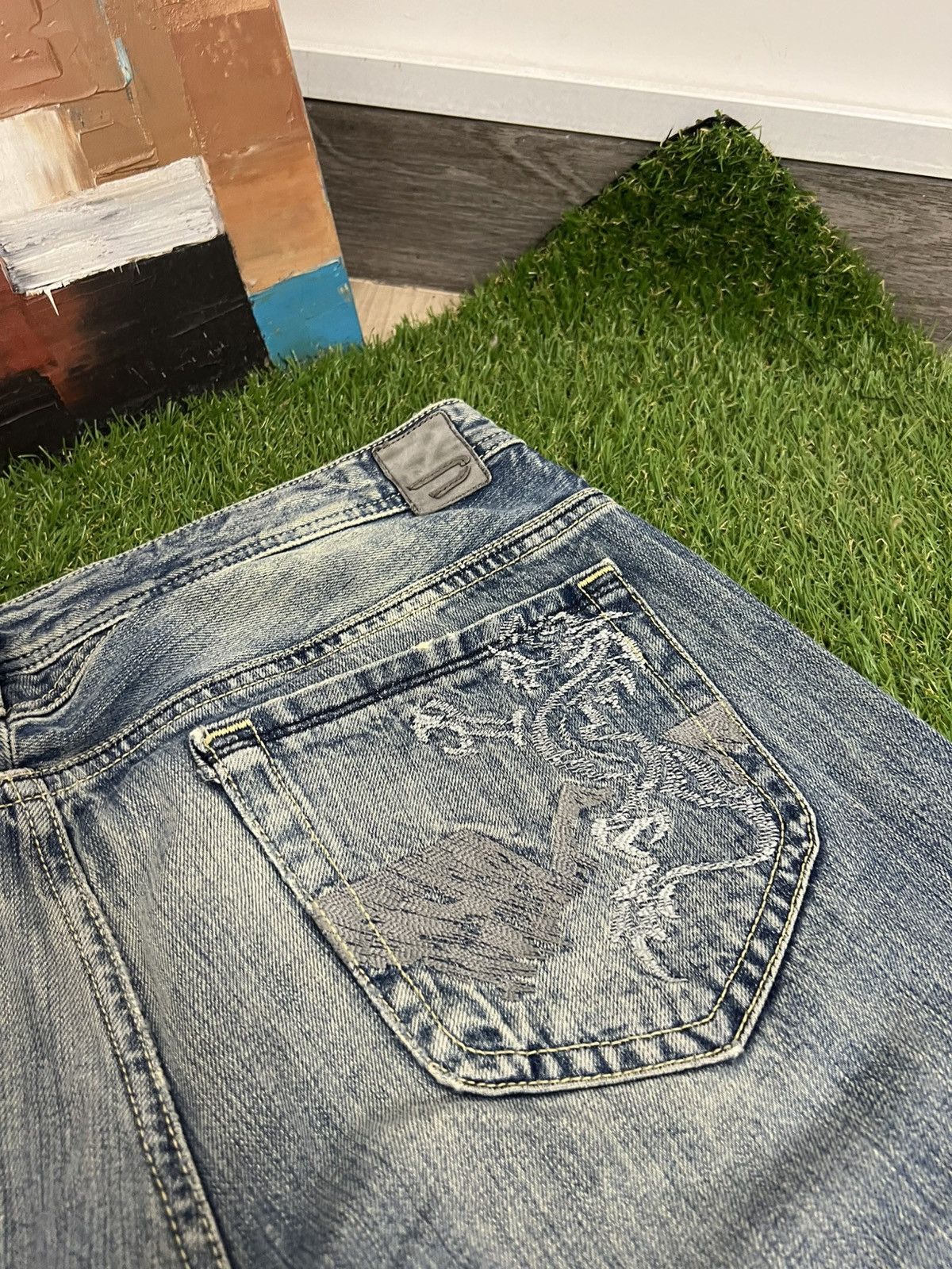Diesel Diesel Viker Dragon Distressed Denim Light Blue Jeans Pants Size US 34 / EU 50 - 6 Thumbnail
