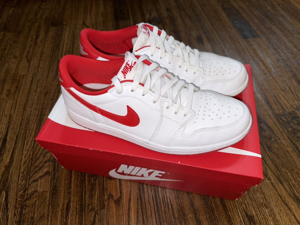 Jordan Brand Nike Air Jordan 1 Retro Low OG White University Red Sz 10.5 Size US 10.5 / EU 43-44 - 1 Thumbnail
