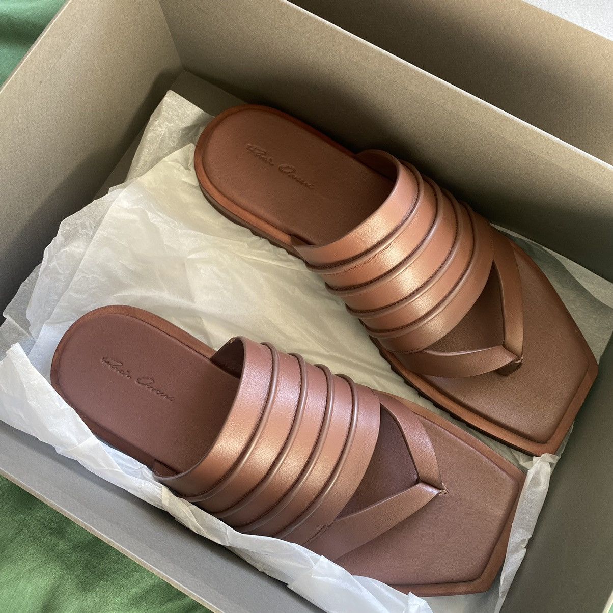 Rick Owens Rick Owens Leather Sandals (IT0108) Size US 8 / EU 41 - 4 Thumbnail